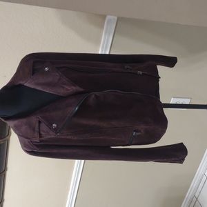 Kut from the Kloth Jacket faux suede Chocolate brown size Large. New with Tags .